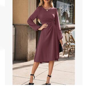 Happy Sailed Fall-Winter Ruched Midi Dress